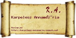 Karpelesz Annamária névjegykártya